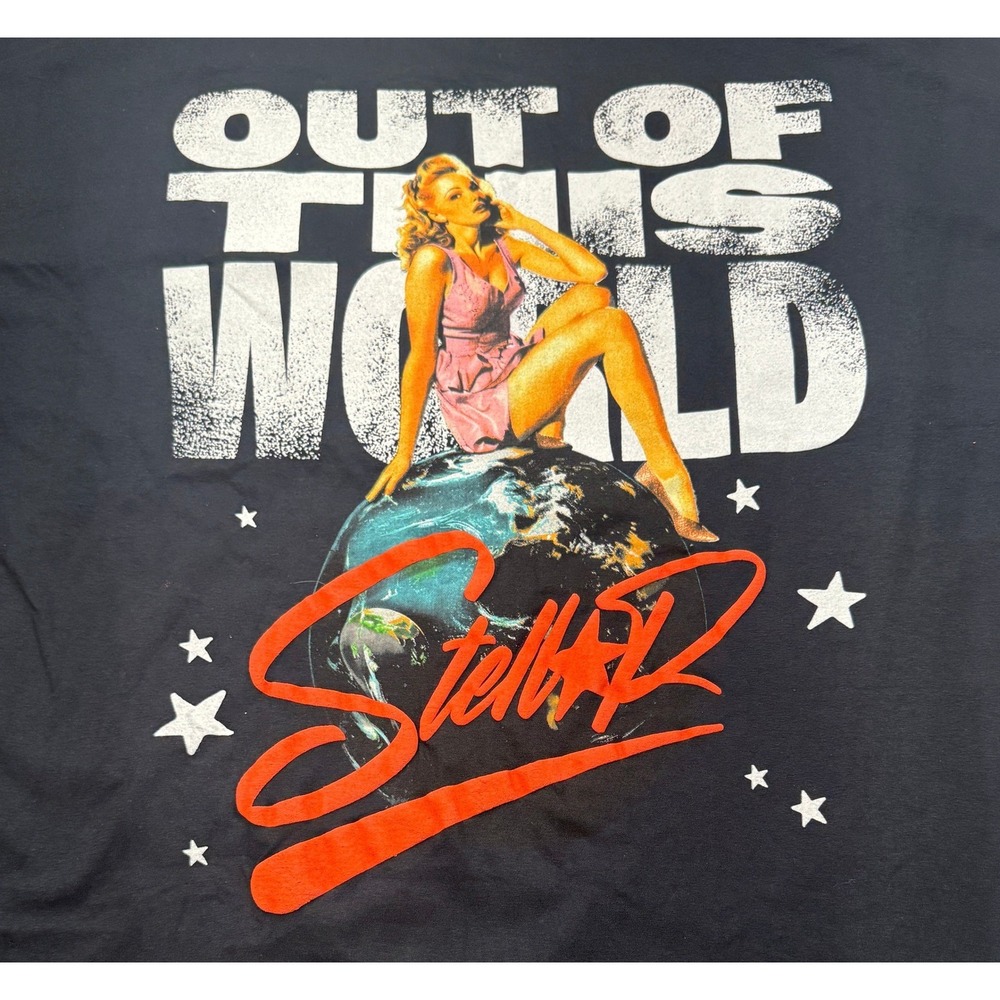 Out of This World Stealth Pinup Graphic Tee XXXL Black Back Print NWOT T-Shirt